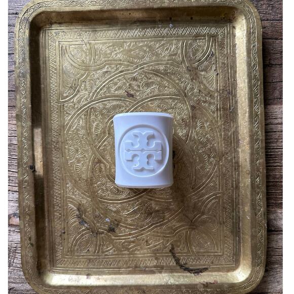 White Tory Burch Acrylic Cuff Bracelet logo lucite wide small - Picture 12 of 16